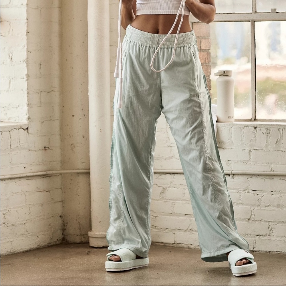 BOGO! FP Movement Adora Packable Snap Leg Track Pants Hint Of Mint Blue Combo XS